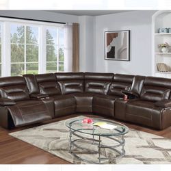 Comfy Power Gel Leatherette Reclining Sectional 