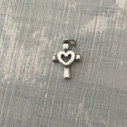 James Avery Charm: Cross with Heart