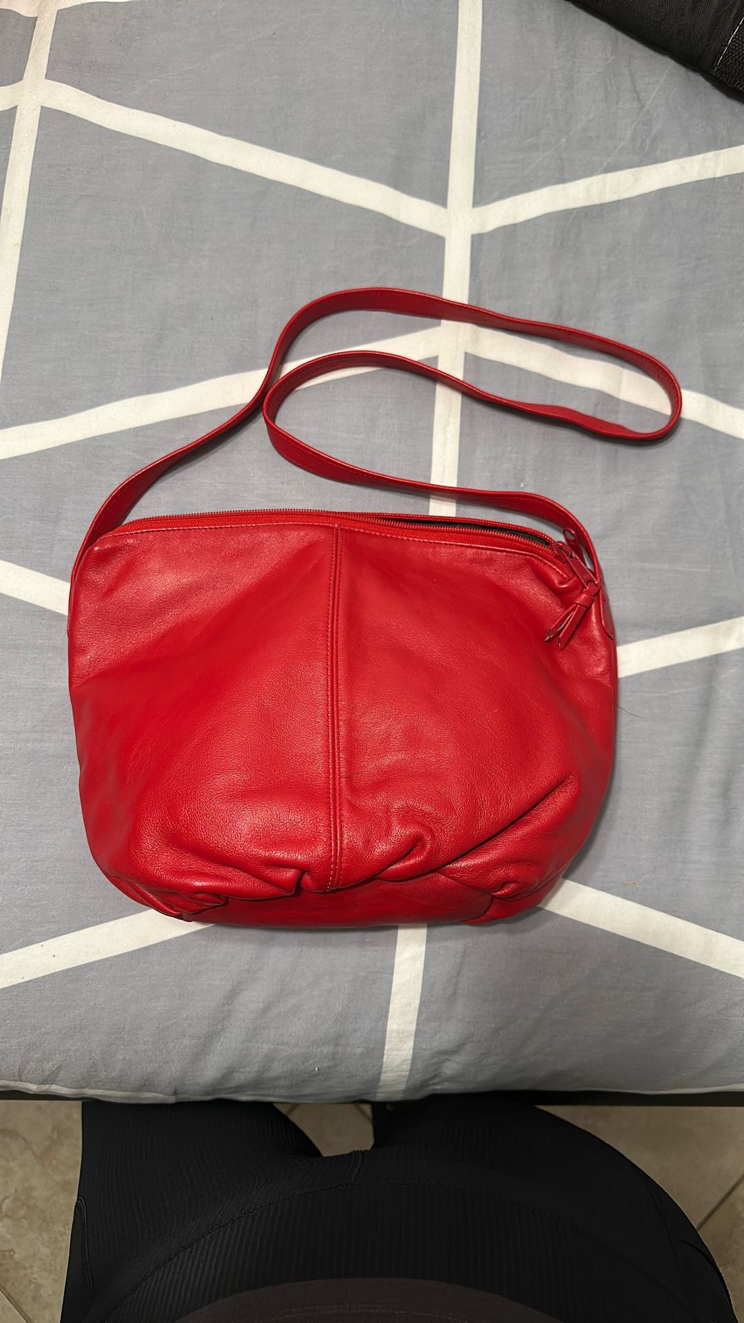 Vintage Pioneer Red Leather Crossbody