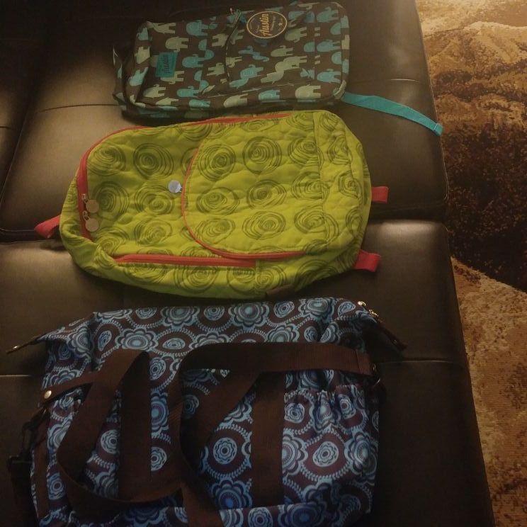 1 carry bag and 2 back packs