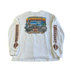 Harley Davidson House of Thunder Long Sleeve Shirt Men’s XL Double Sided Graphic Biker Y2K