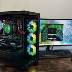 Gaming PC | AMD Ryzen 7 Processor | 32GB RAM | 2TB SSD | RTX 3060 | Samsung Curved Monitor | Windows