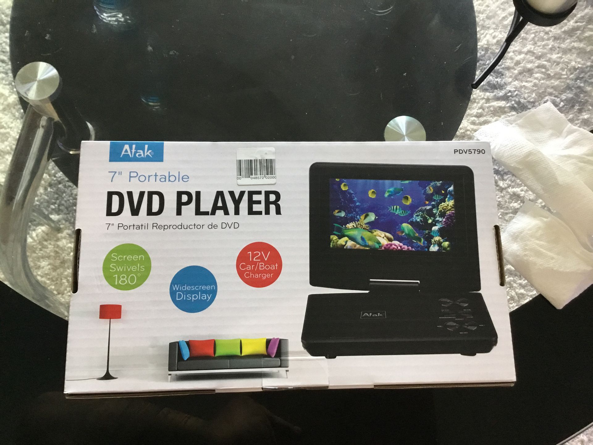 Brand new Atak 7 inch portable DVD player