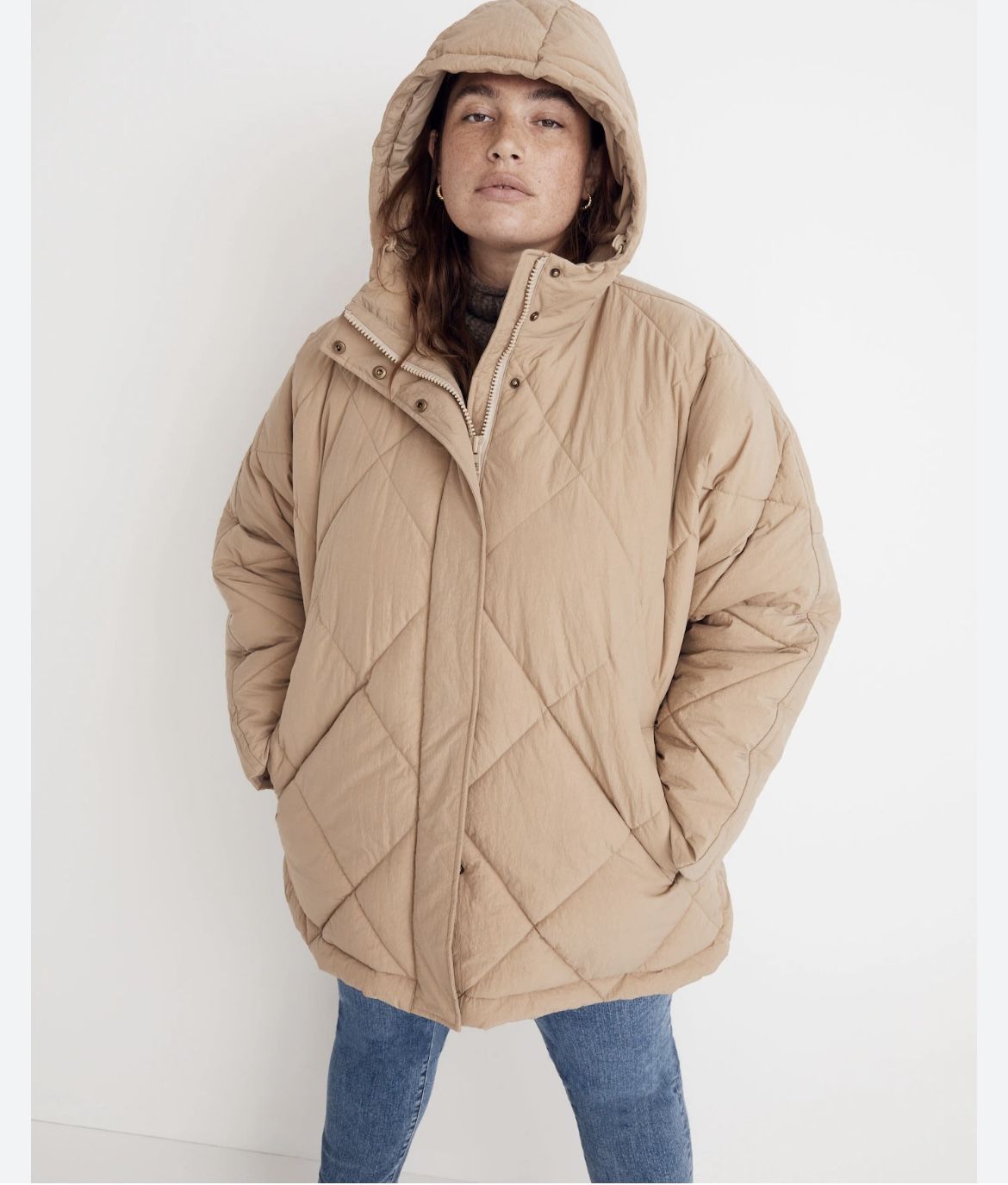 New Madewell Holland Quilted Puffer Parka Jacket