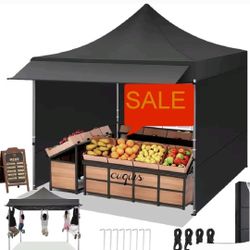10x10 Pop Up Canopy Tent Heavy Duty with Sidewalls, Outdoor Commercial Canopy with Awning, Waterproo