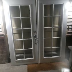 Beautiful French Doors  10 Payne Windows In Each Door White Comes With Hardware And Key Plus Im Also Throwing In Keypad Entry Code For Free 