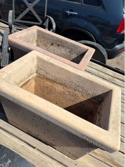 Two Concrete Planters