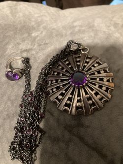 Pendant , Ring ,Silver  925  With Amethyst Stone