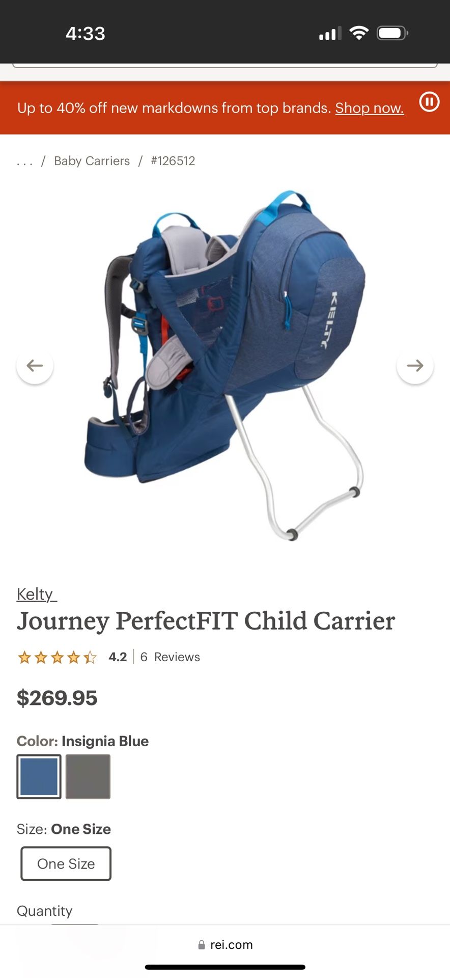 Kelty Journey PerfectFIT Infant Carrier