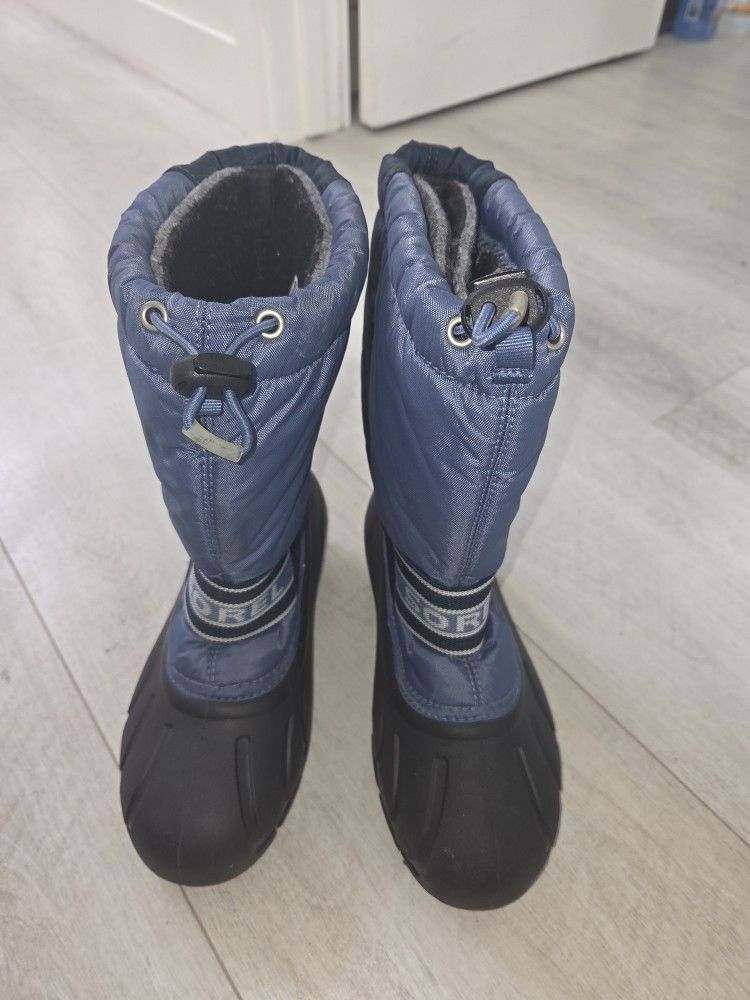 Sorel Youth Kids Child Size 4 Blue Cub Lined Snow Winter Boots