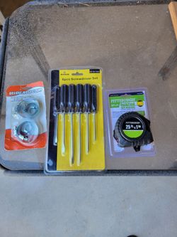 Mixed Tool Bundle – Screwdriver Set, Tape Measure, Hose Clamps
