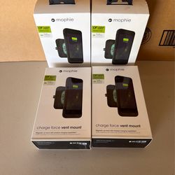 Lot of 4 Mophie Charge Force Vent Mounts Magnetic Car Docs Wireless Charging