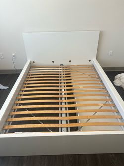 IKEA Queen Bed Frame with 2 storage– White – Excellent Condition