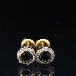 10KT Yellow Gold Diamond Onyx Earrings 1.37g .17CTW 183478/8