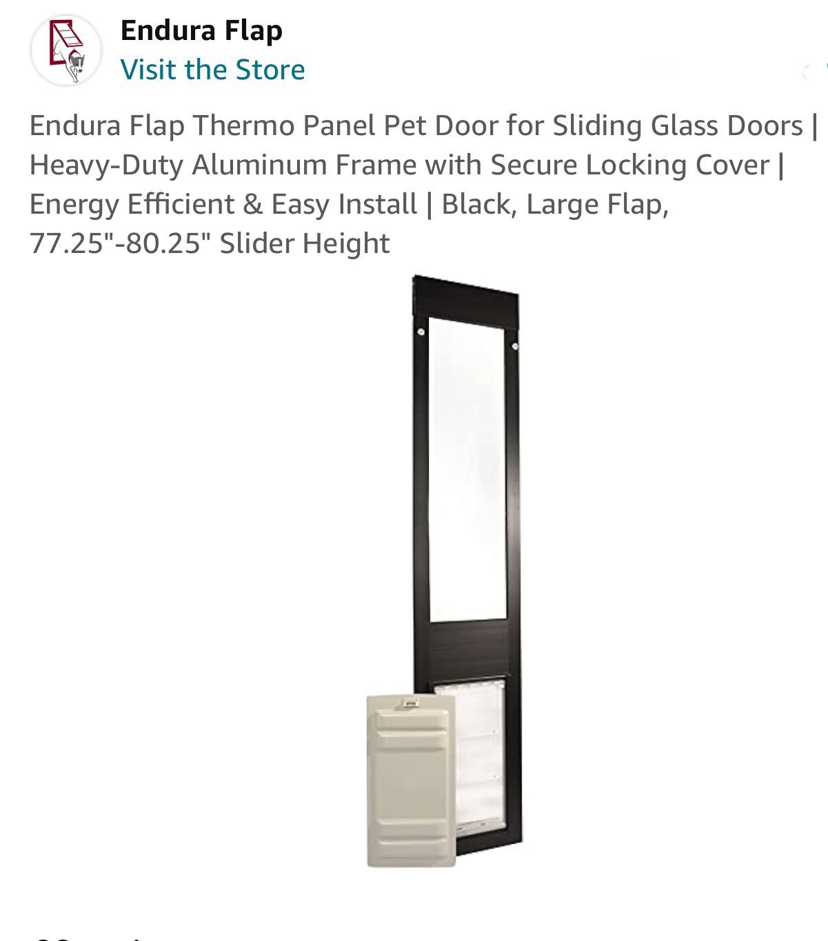 Endura Flap (Large) Thermo Panel Pet Door for Sliding Glass Doors