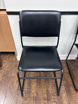 Black Metal Chair with Vinyl Seat