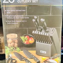 McCook Knife Sets, German Stainless Steel Kitchen Knife Block Sets with  Built-in Sharpener