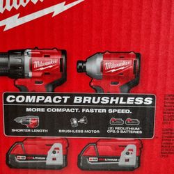 Milwaukee M18 Brushless Compact Drill & Impact Driver Combo Kit. $200