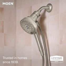 Moen Magnetix 8-Function Spot Resist Brushed Nickel Removable Handshower with Power Boost Cleaning Spray