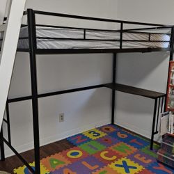 Twin Loft Bed With Detachable Desk.