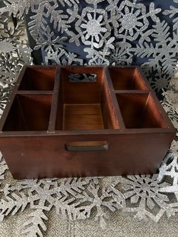 Furio Home Cherry Wood Utensil/Napkin Caddy or Desktop Organizer 10X8X4.5”