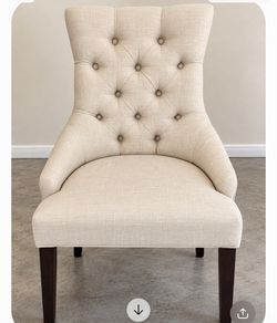2 - Z Gallerie Tufted Accent Chairs – Cream