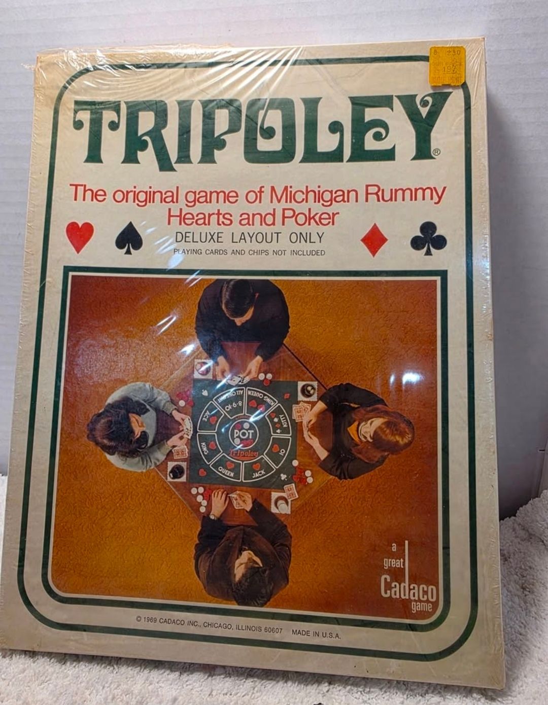 VINTAGE 1969 TRIPOLEY Deluxe Edition No 111 Game Rummy Hearts Poker