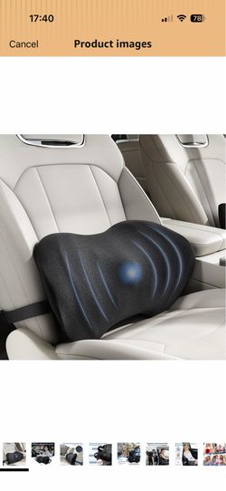 BYMECOST Lumbar Support Pillow for Car, Ergonomic Back Cushion with Strap, Memory Foam Lower Back Support Cushion for Driving, Lumbar Pillow for Pain 