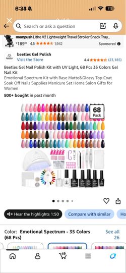 Beetles gel nail polish kit with UV light