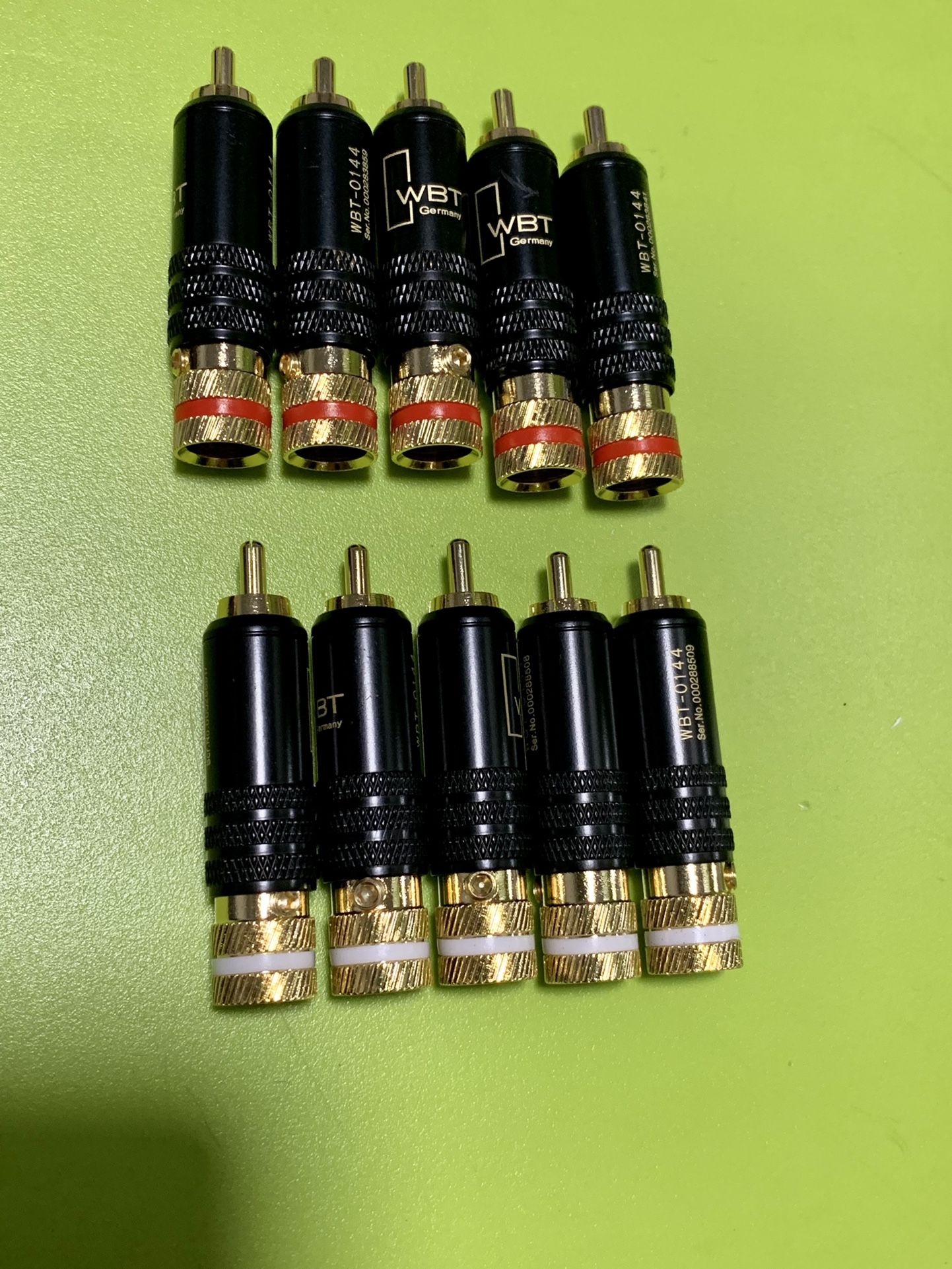 10x WBT-0144 Gold Plated RCA Locking Soldering Plugs Audio Video Connectors US