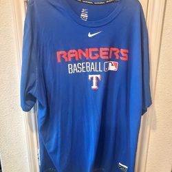 Nike tee Texas Rangers Baseball top blue red white short sleeves sz 3 XL