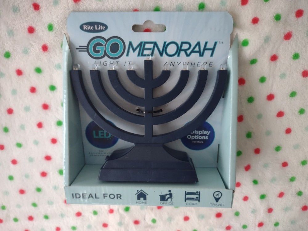 Go Mini Metallic Dark Blue Electric Menorah - Chanukah Menorah