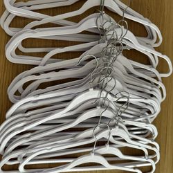 90 White Plastic Hangers