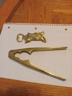 Solid Brass Nut Cracker And Bottle Opener