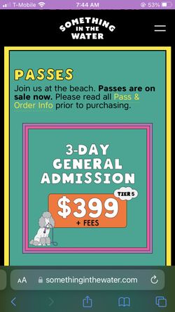 Tickets To Something In The Water