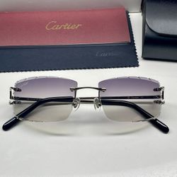 Silver Cartier Big C Sunglasses Custom Tint Glasses