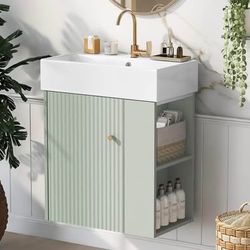 Assembled New 22" Bathroom Vanity with Sink Modern Floating Vanity Bathroom Sinks