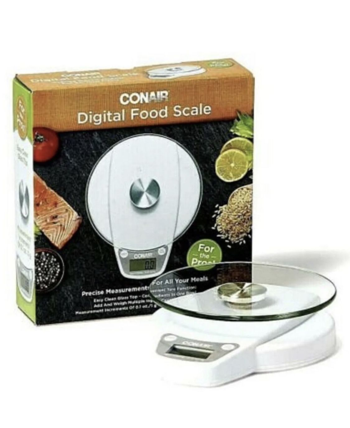 Conair Digital Food Scale Dieting Glass Top 11 Ib Capacity NEW