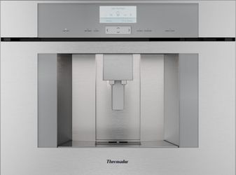 TCM24PS Thermador
24 Inch Smart Built In Plumbed Coffee Machine with Wi-Fi, TFT Screen, Alexa Voice Control, Automatic Double Shot, Ceramic Disk Grin