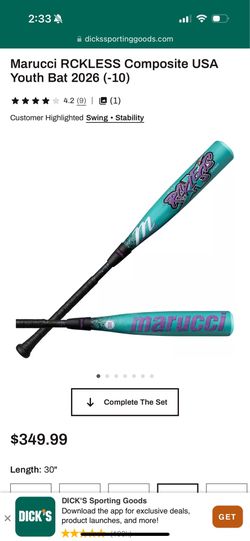 Marucci RCKLESS Composite USA Youth Bat 2026 (-10)
