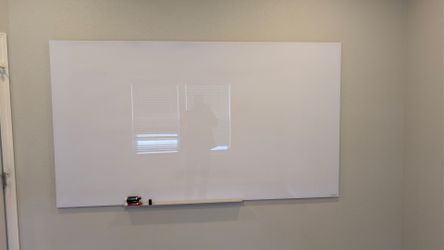Quartet InvisaMount Magnetic Glass Dry-Erase Board, 85" x 48", Frameless