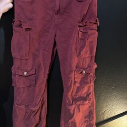 Red cargo pants