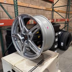 Corvette C8 silver wheel take offs front and rear