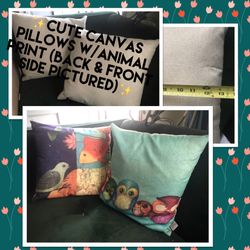 ✨ Cute Canvas Animal Print Decor Throw Pillows /cushions