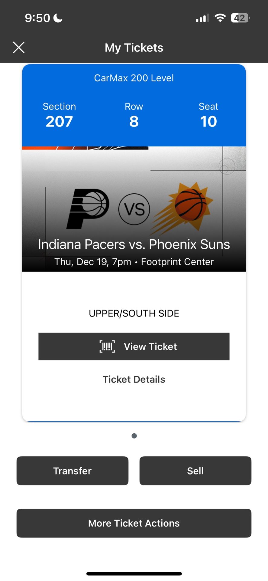 Phoenix Suns Ticket