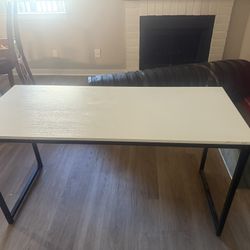 White wooden table
