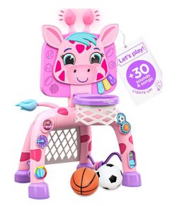 Move2Play, Giraffe Basketball Hoop & Soccer Goal Activity Center