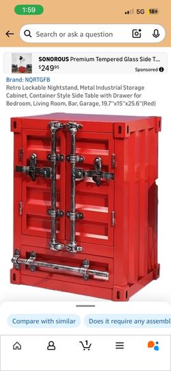 Retro Lockable Nightstand 