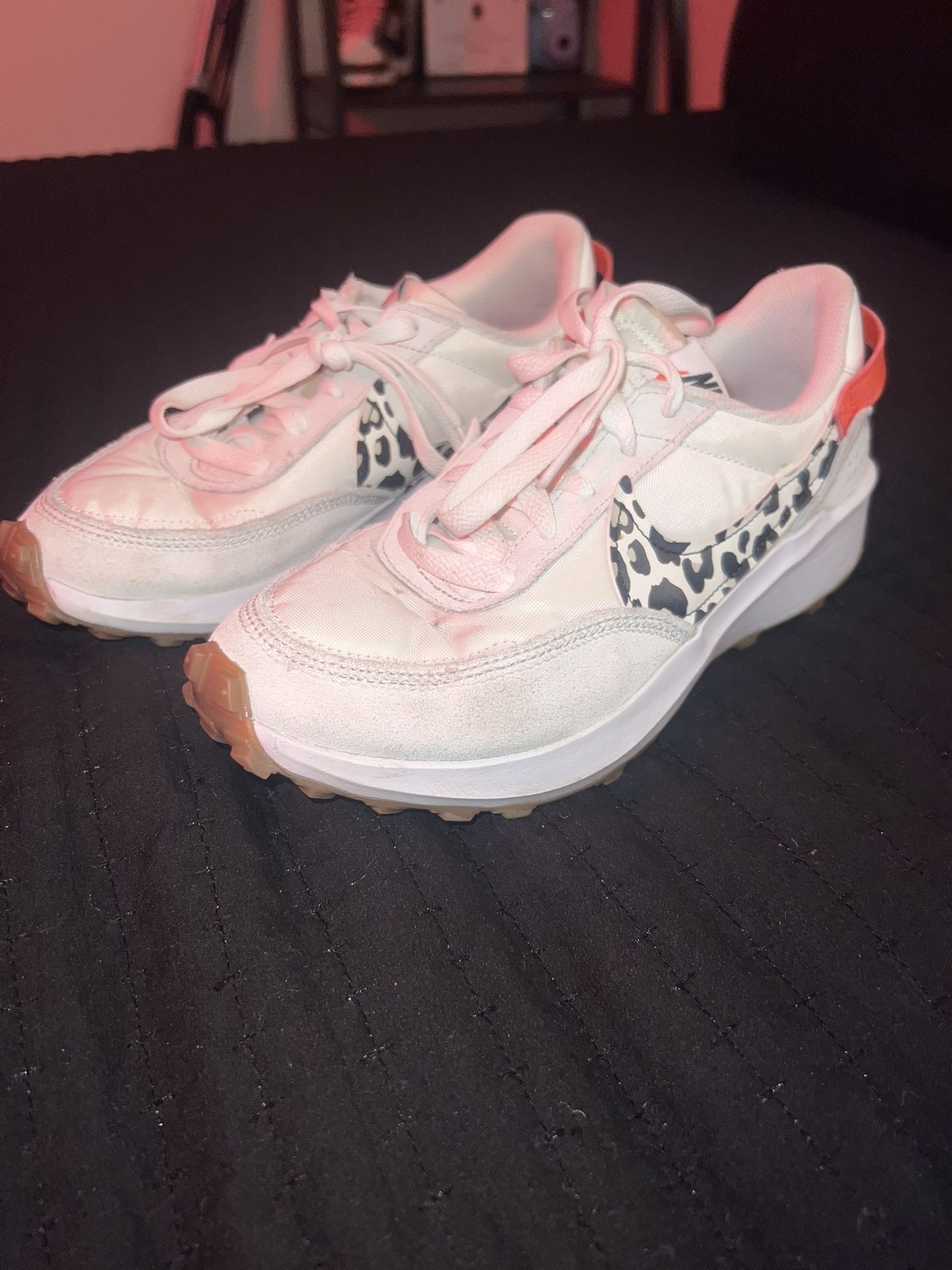 Nike WAFFLE DEBUT 'WHITE TEAM ORANGE LEOPARD