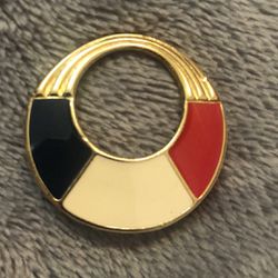 Red White Blue & Gold Pin Fashion Brooch